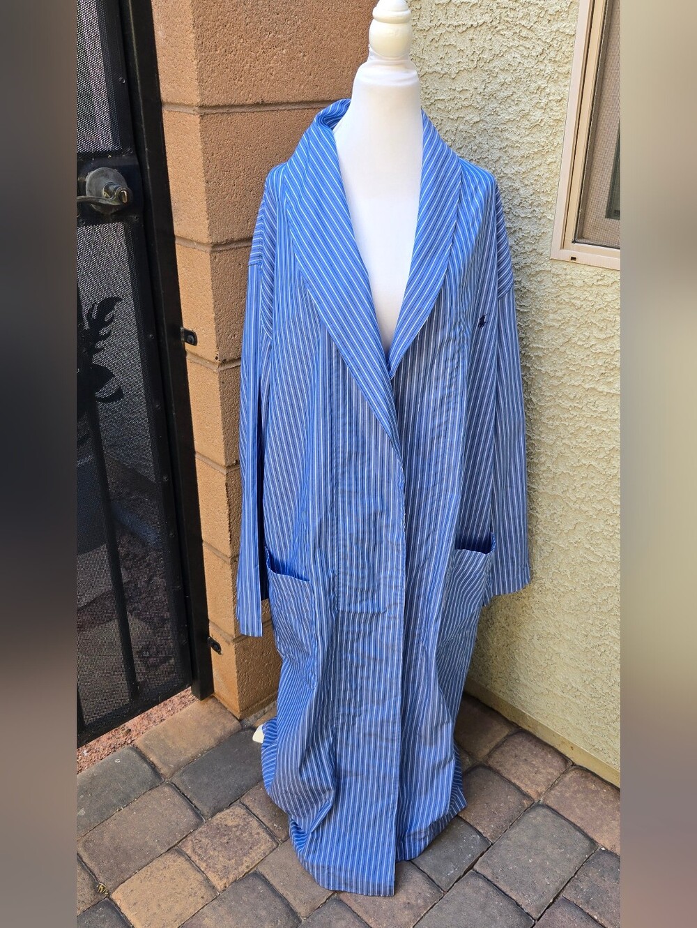 Polo Ralph Lauren Blue Striped Women’s Long Cotton Robe